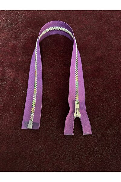 e tuhafiye 1 bucată de fermoar cu hologramă colorată de culoare violet (40 cm)