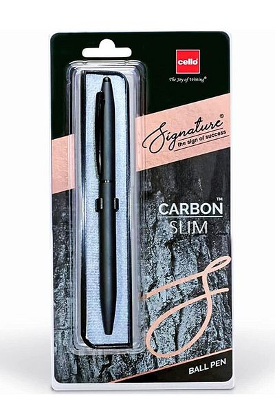 CELLO Signature Carbon Slim Ball Pen Blue Ink
