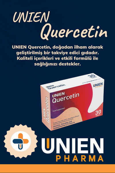 UNIEN Pharma UNIEN Quercetin/AHCC, Diindolilmetan, Kuersetin, Folik Asit ve Selenyum İçeren Takviye Edici Gıda.