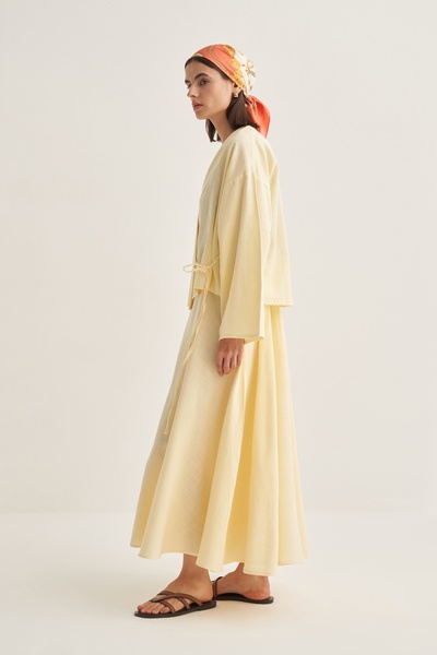 EBU Prive Women's Organic Cotton Short Kimono Butter