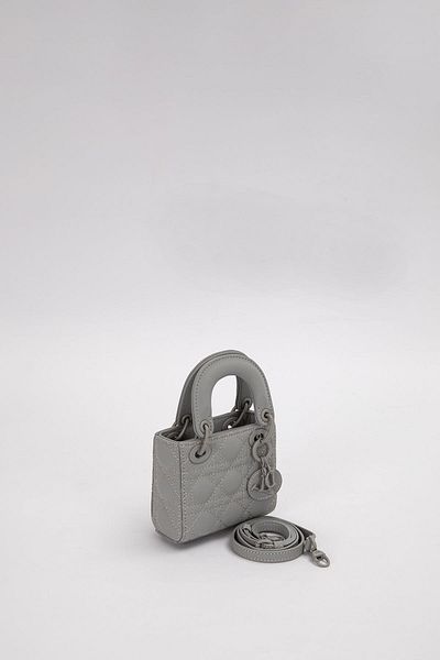 Levidor Gray Mini Size Handbag with Accessory Detail