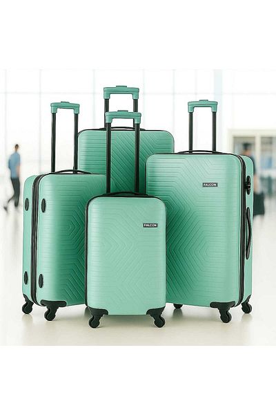 Falcon ABS 4 Piece Luggage Set 32 28 24 20 Inch Trolley Bag with 360 Spinner Wheels Hard Shell