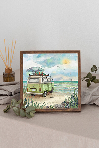 Dekorsiahome Ahşap Çerçeveli Kare Tablo TK1187