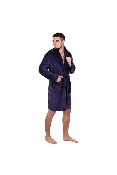 SERSIMO Men's knee-length bathrobe, size M/L, purple