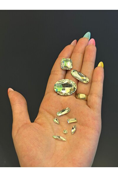 Gönülden Tasarım 9 BUC. SET DE Mărgele de Cristal Lipite 3X2 ȘI 015,015 CM