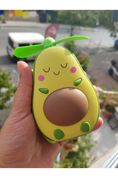 Brokoli Home Sevimli Avokado Tasarımlı Led Işıklı USB Kablolu Mini Fan I Masa...