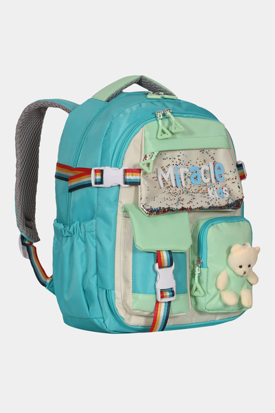 Miracle Multi-Pocket Boy's Primary School Backpack with Teddy Bear