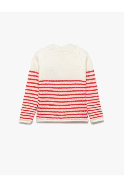 Koton Long Sleeve Crew Neck Openwork Striped Knitwear Sweater