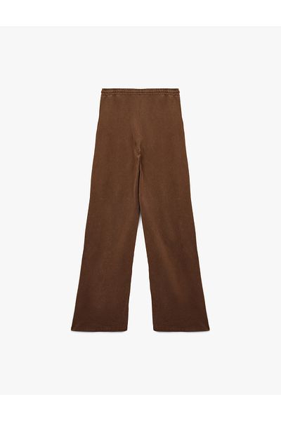 Koton Pantaloni de sport din bumbac cu trei fire, cu detaliu de legare, buzunare, cu picioare largi