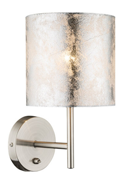 Globo Lighting Aplica Amy 15188W, cu întrerupător, 1xE14, nichel+argint, IP20, Globo