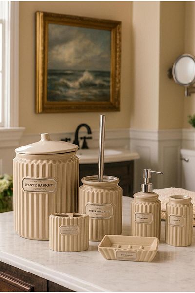 decovien 6 piece porcelain bathroom set