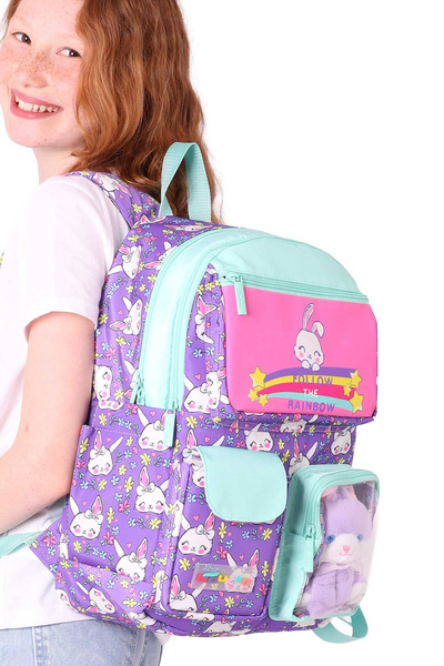 ELATAE Waterproof Fabric Girl's Multi-Eye Orthopedic Back School Bag L5242