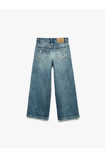 Koton Pantaloni din denim cu picioare largi din bumbac