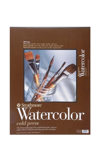 Strathmore Watercolor Pad Cold Press Perforated 300gsm White 18 x 24 Inch – 12 Sheets