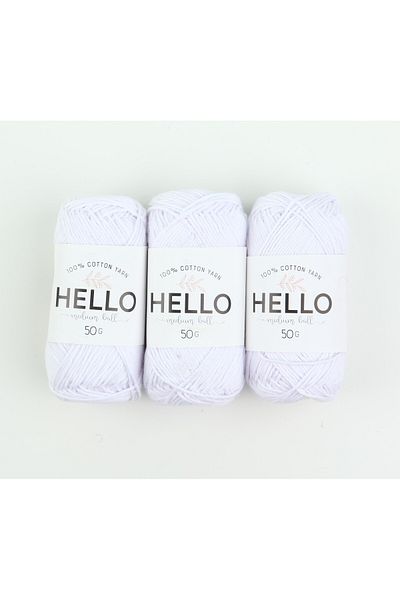 Tuva Tekstil 50g White Hello Knitting Yarn 3 Piece Set