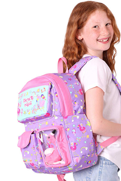 ELATAE Waterproof Fabric Girl's Multi-Eye Orthopedic Backpack School Bag L5240