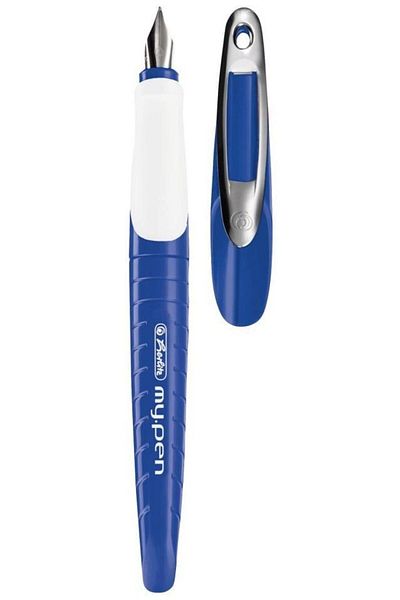 Herlitz my.pen pen M nib, blue/white - bulk