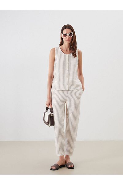 LC Waikiki    Crew Neck Striped Blouse