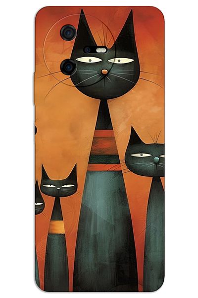 MRCİLETİSİM Casper Via A40 Case Hd Pattern Printed Back Cover - Art Cat