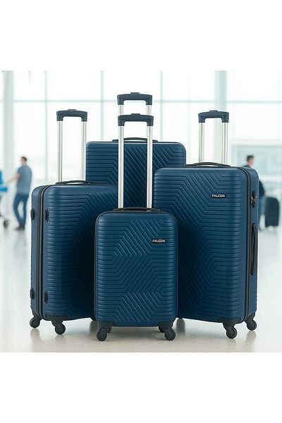 Falcon ABS 4 Piece Luggage Set 32 28 24 20 Inch Trolley Bag with 360 Spinner Wheels Hard Shell