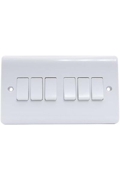 Duravel لوحة مفاتيح إضاءة كهربائية سداسية المجموعة، لون أبيض، مقاس قياسي