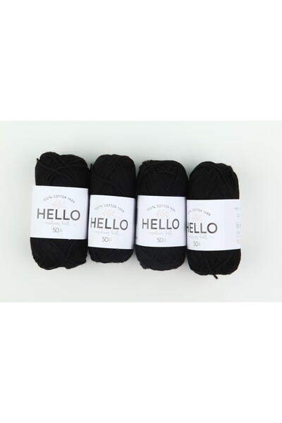 Hello 50g Black Knitting Yarn 4 Piece Set