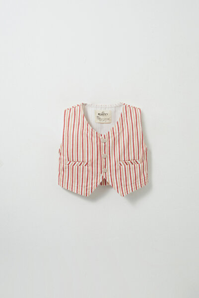 Marvy Striped Gabardine Mini Vest