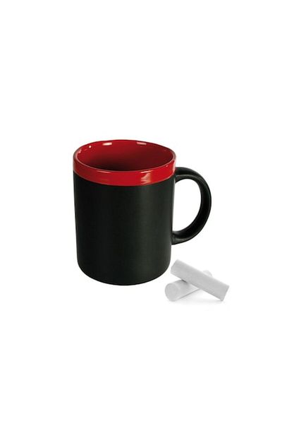 OEM Chalkboard ceramic mug - Red, 300 ml