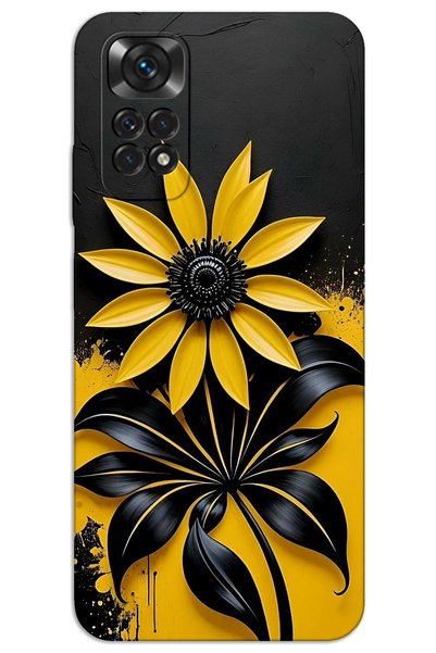 MRCİLETİSİM غطاء خلفي مطبوع بنمط HD لهاتف Xiaomi Redmi Note 11 - زهرة صفراء س...