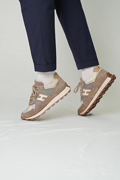 TETRİ Flex Model Hakiki Deri El Yapımı Bej Erkek Sneaker Ayakkabı