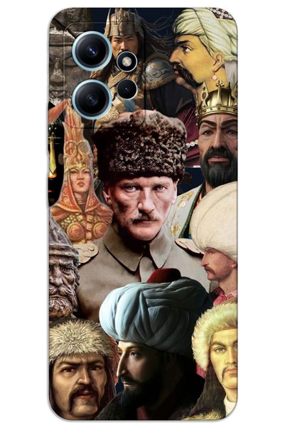 MRCİLETİSİM غطاء خلفي مطبوع بنمط HD لهاتف Xiaomi Redmi Note 12 4G - تركي كبير