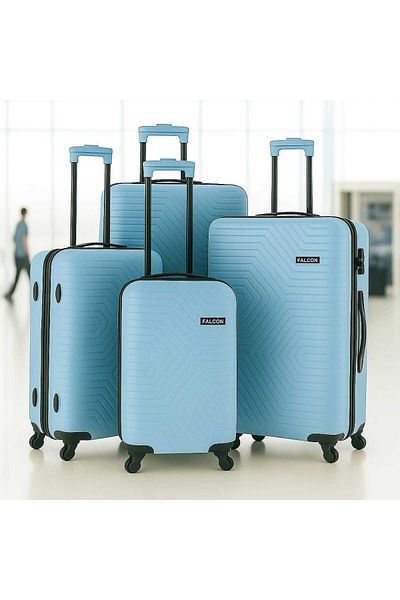 Falcon ABS 4 Piece Luggage Set 32 28 24 20 Inch Trolley Bag with 360 Spinner Wheels Hard Shell