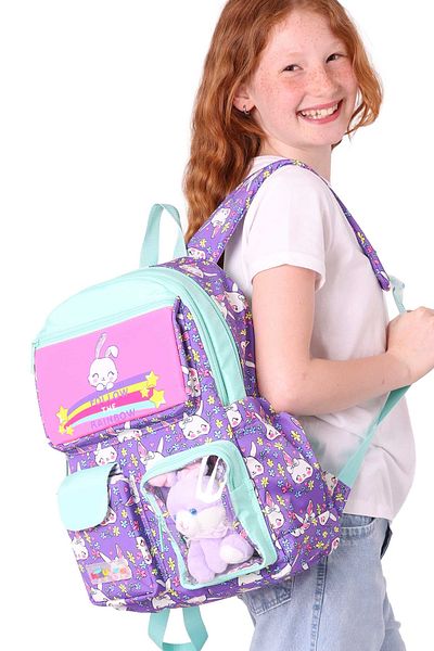 ELATAE Waterproof Fabric Girl's Multi-Eye Orthopedic Back School Bag L5242