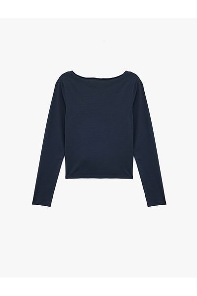 Koton Long Sleeve Crew Neck Cotton Slim Fit Basic T-Shirt