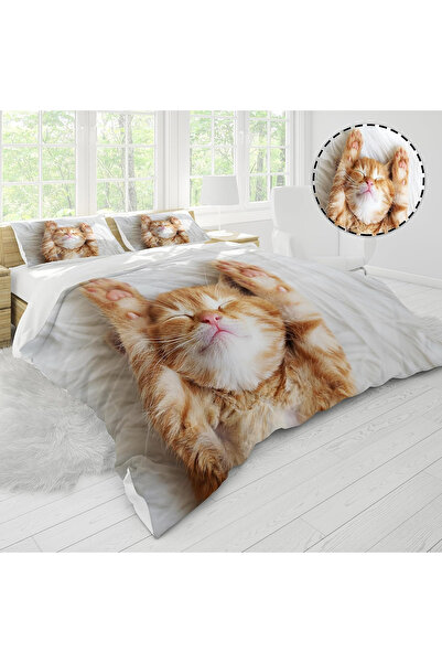 OEM Cat patterned bed linen, duvet cover 220x240 cm, 2 pillowcases 50x75 cm