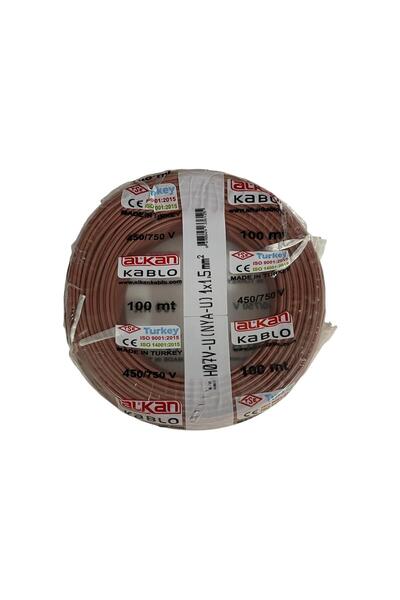 Alkan H07V-U (NYA) 1.5 mm Kahverengi %100 Bakır 100 Metre