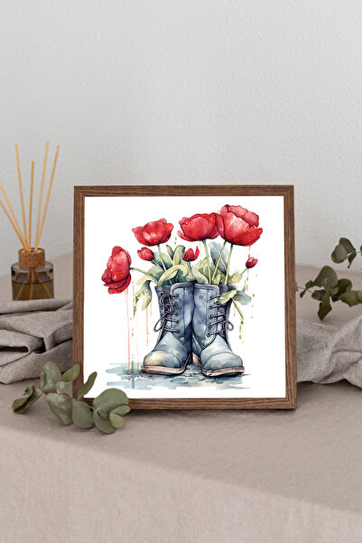 Dekorsiahome Tablou pătrat cu rame din lemn TK1239