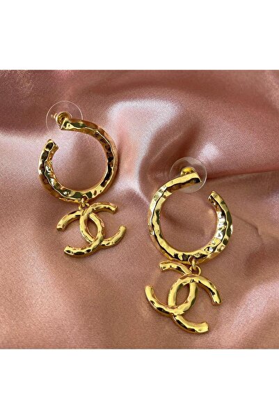 Necati Gün Gold Double Steel Earrings
