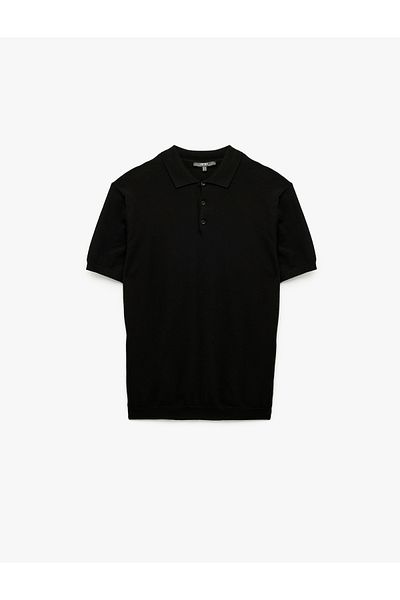 Koton Regular Fit Button Polo Neck Cotton Short Sleeve Knitwear T-Shirt