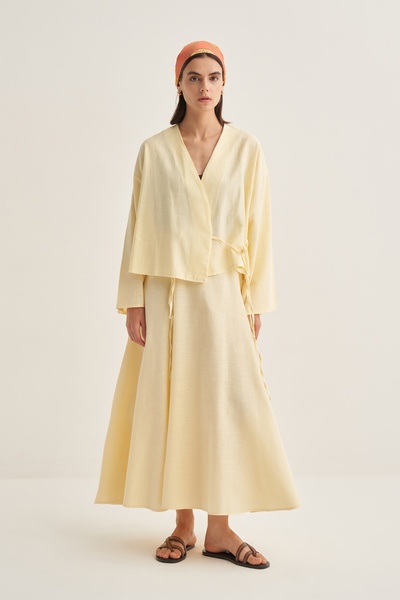 EBU Prive Women's Organic Cotton Flared Skirt Butter