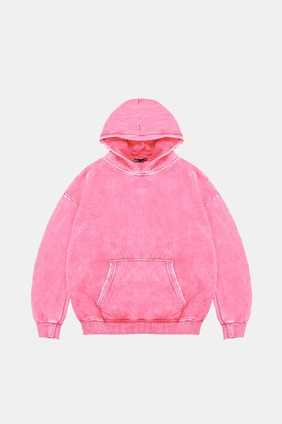 Sekizbiraltı Basic Oversize Unisex Washable Pink Hoodie