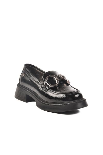Pierre Cardin Black Patent Leather Women's Casual Shoes Pc-52650 Z