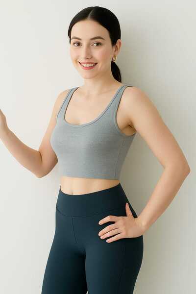 Duflon Seamless Seamless Square Neck Short Crop Tank Top