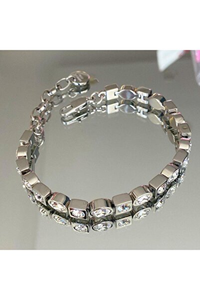 Necati Gün Zircon Stone Square Steel Bracelet
