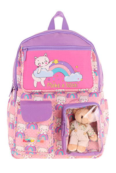 ELATAE Waterproof Fabric Girl's Multi-Eye Orthopedic Backpack School Bag L5241