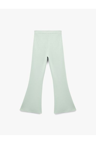 Koton Scuba Fabric Slim Fit Flared Leg Trousers
