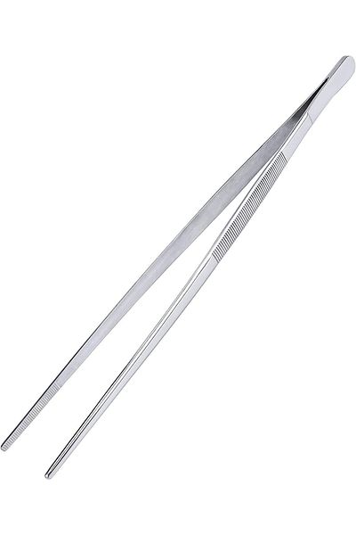 BİGÜMEX Practical Tweezers Tongs Cooking Tweezers Universal Steel Tongs 30cm Masterchef Professional Chef Tweezers