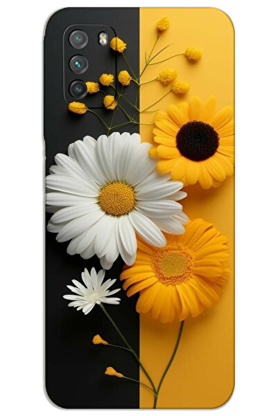 MRCİLETİSİM Xiaomi Poco M3 Kılıf HD Desen Baskılı Arka Kapak - Papatya