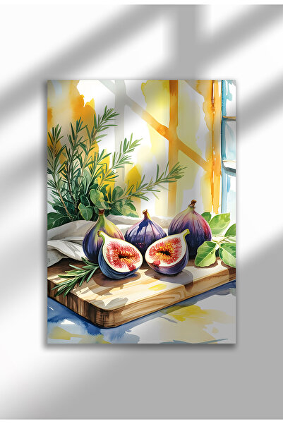 21mxm Imprimeu pe pânză cu natură statică de bucătărie neînrămată, smochine p...