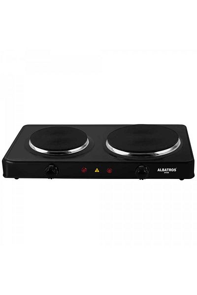 ALBATROS Electric hob AP26B 2 burners 2500W Overheating protection Black